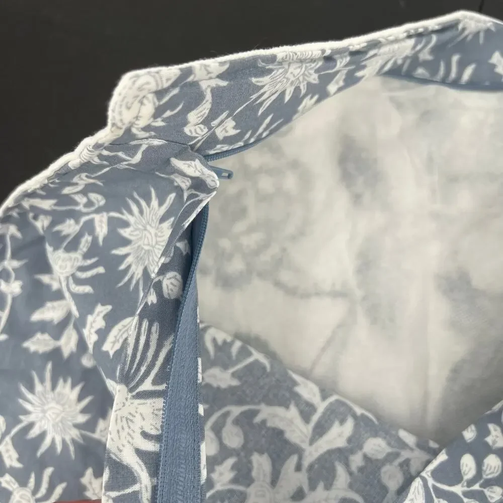Embroidered floral bird  throw pillow case